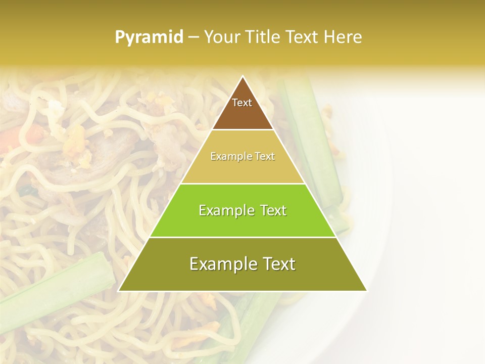 A Plate Of Food With Noodles And Vegetables PowerPoint Template