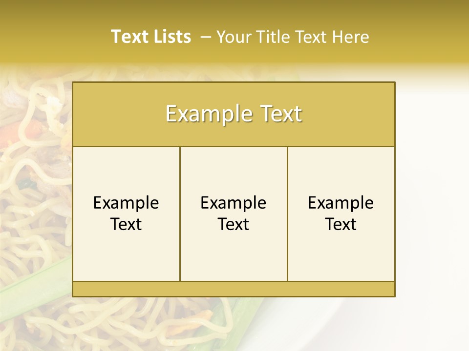 A Plate Of Food With Noodles And Vegetables PowerPoint Template
