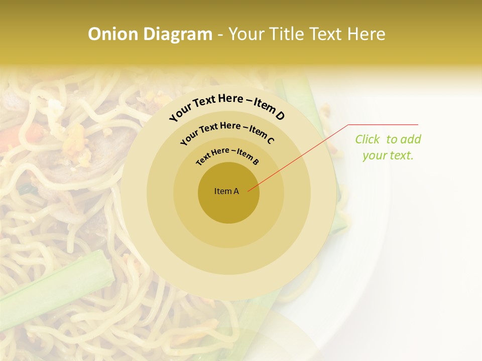 A Plate Of Food With Noodles And Vegetables PowerPoint Template