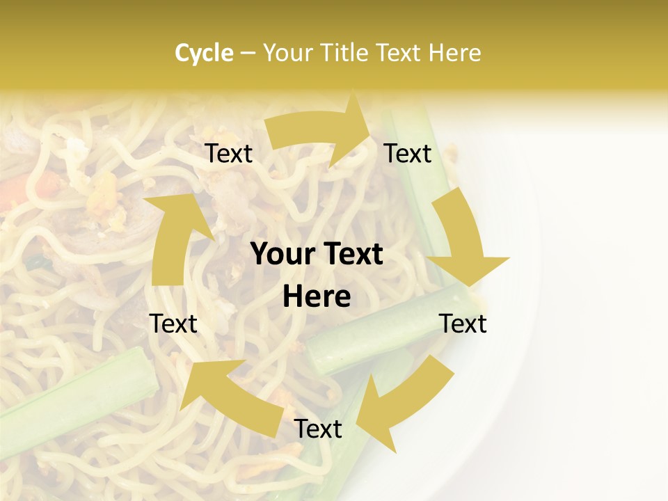 A Plate Of Food With Noodles And Vegetables PowerPoint Template