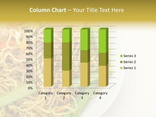 A Plate Of Food With Noodles And Vegetables PowerPoint Template