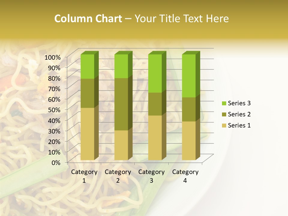 A Plate Of Food With Noodles And Vegetables PowerPoint Template