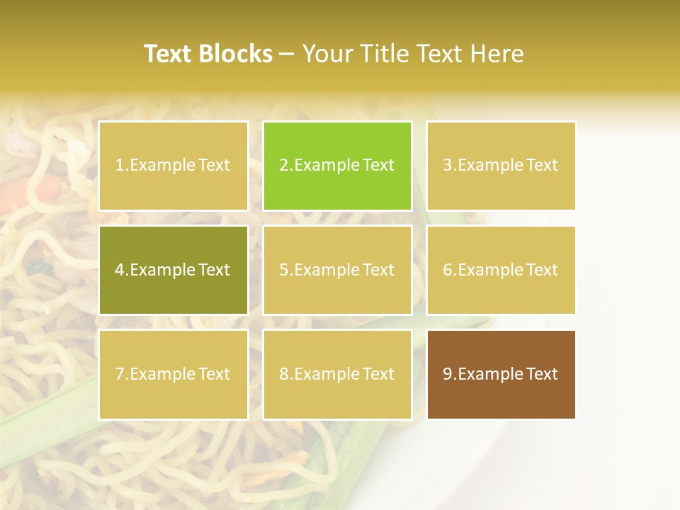 A Plate Of Food With Noodles And Vegetables PowerPoint Template
