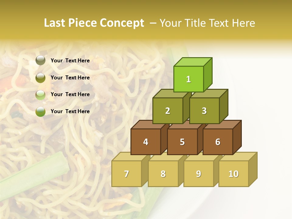 A Plate Of Food With Noodles And Vegetables PowerPoint Template