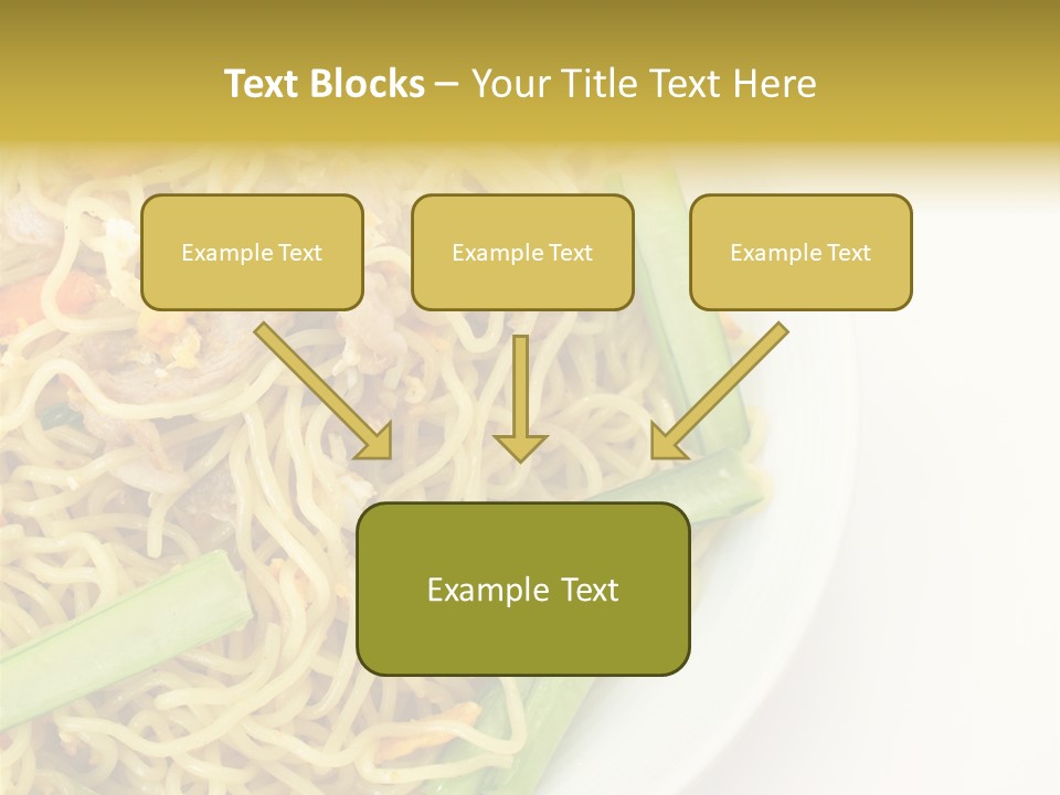 A Plate Of Food With Noodles And Vegetables PowerPoint Template