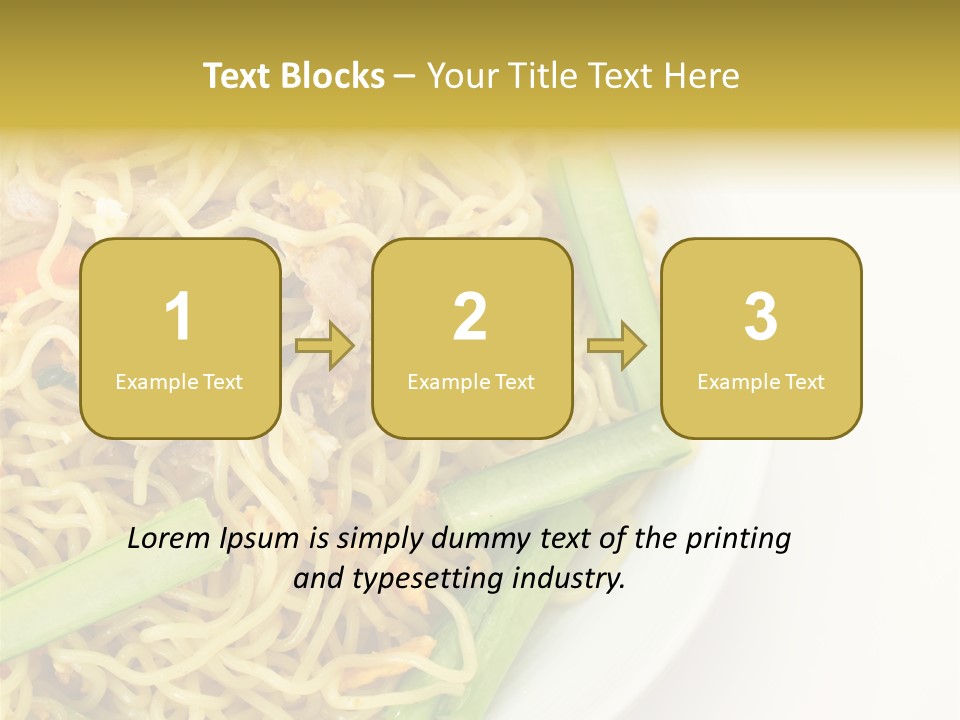 A Plate Of Food With Noodles And Vegetables PowerPoint Template