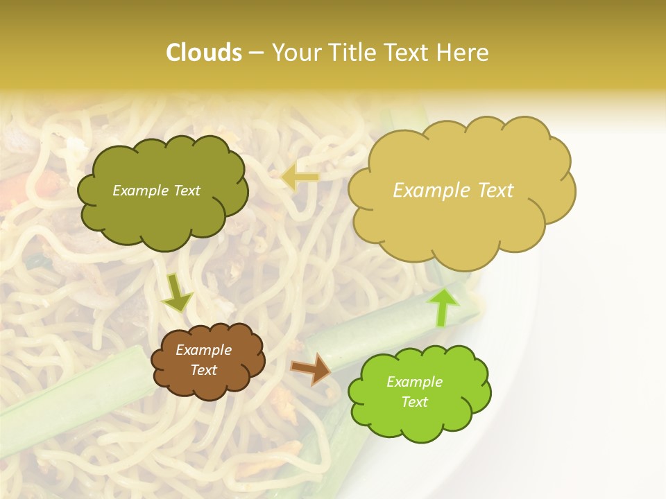 A Plate Of Food With Noodles And Vegetables PowerPoint Template