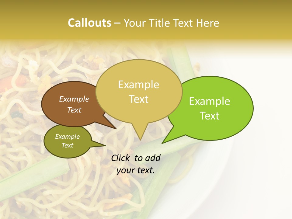 A Plate Of Food With Noodles And Vegetables PowerPoint Template