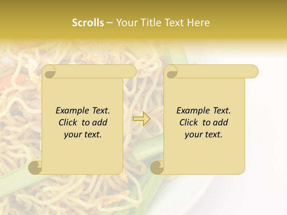 A Plate Of Food With Noodles And Vegetables PowerPoint Template