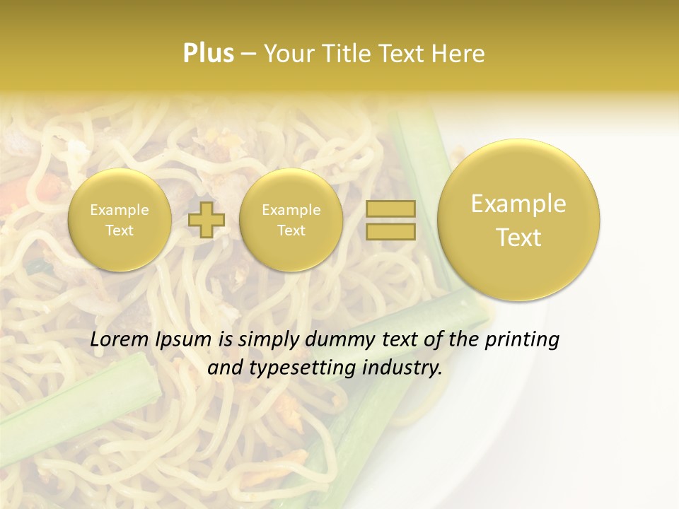 A Plate Of Food With Noodles And Vegetables PowerPoint Template