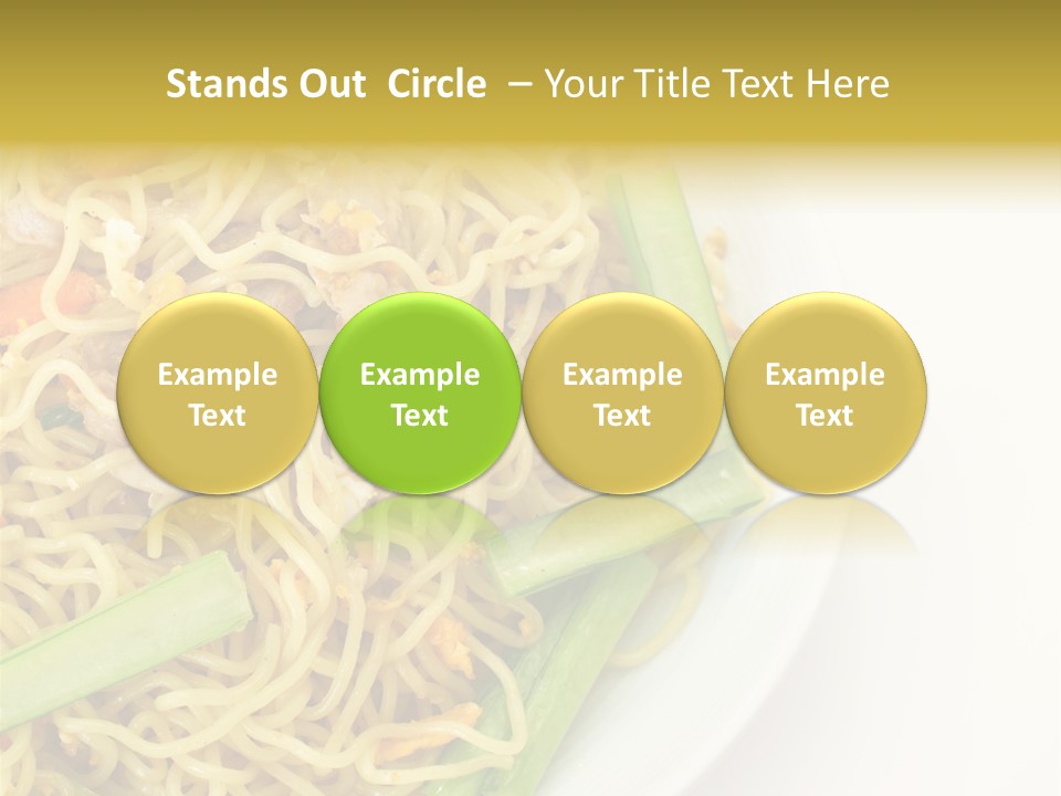 A Plate Of Food With Noodles And Vegetables PowerPoint Template