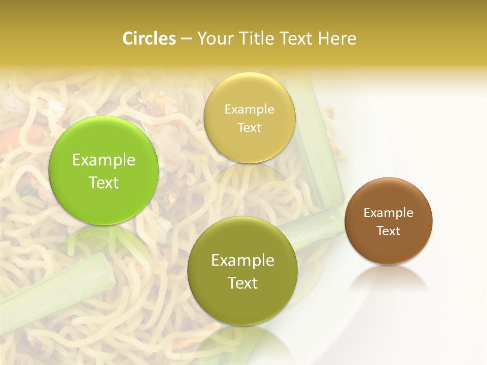 A Plate Of Food With Noodles And Vegetables PowerPoint Template