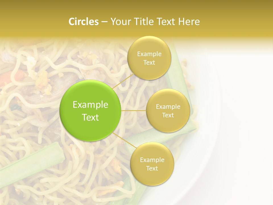 A Plate Of Food With Noodles And Vegetables PowerPoint Template