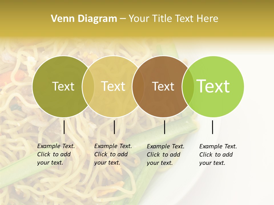 A Plate Of Food With Noodles And Vegetables PowerPoint Template