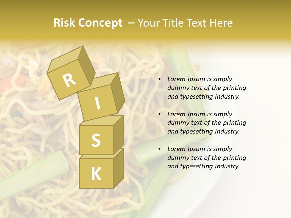 A Plate Of Food With Noodles And Vegetables PowerPoint Template