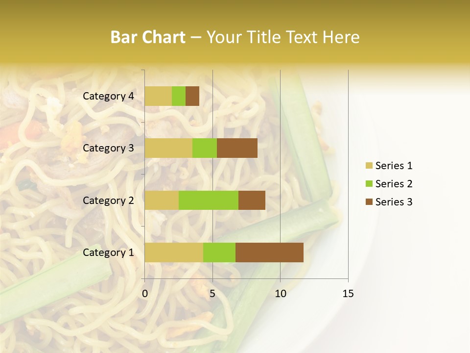 A Plate Of Food With Noodles And Vegetables PowerPoint Template