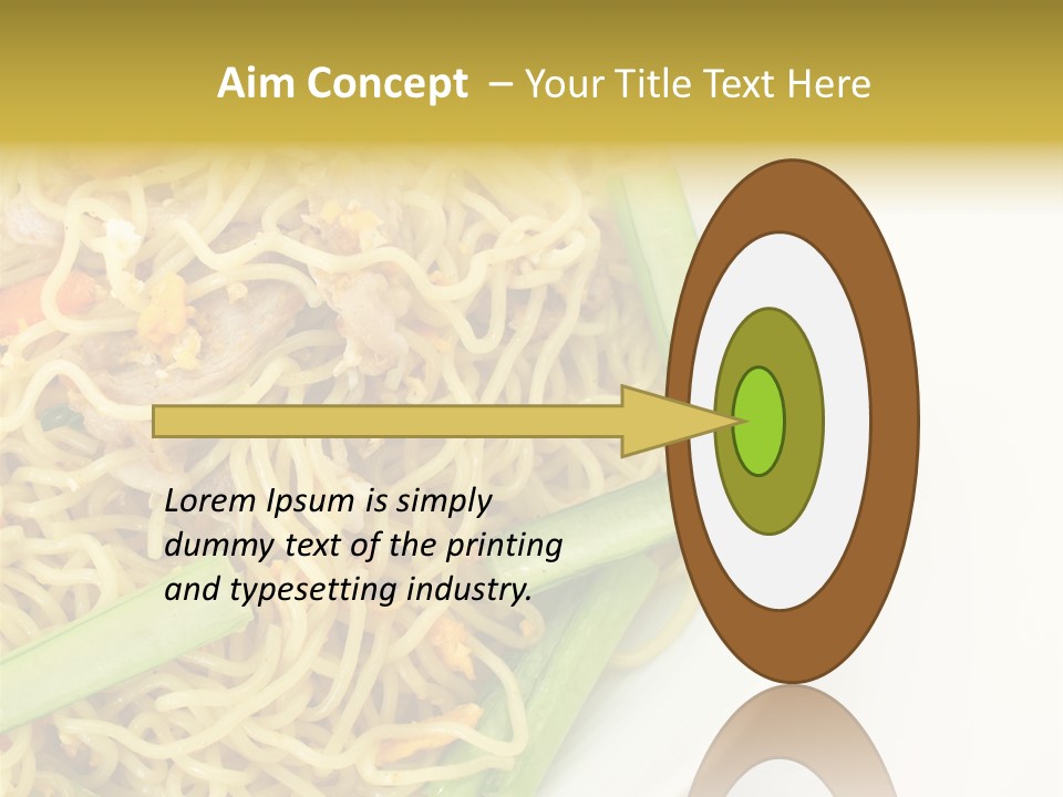 A Plate Of Food With Noodles And Vegetables PowerPoint Template