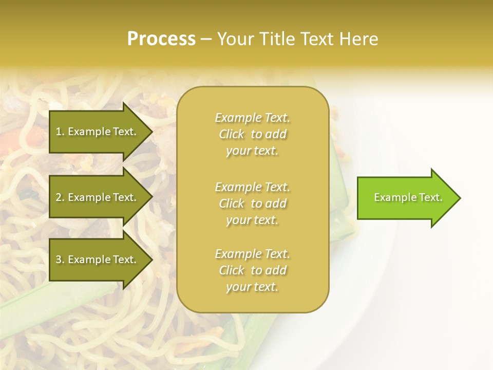 A Plate Of Food With Noodles And Vegetables PowerPoint Template