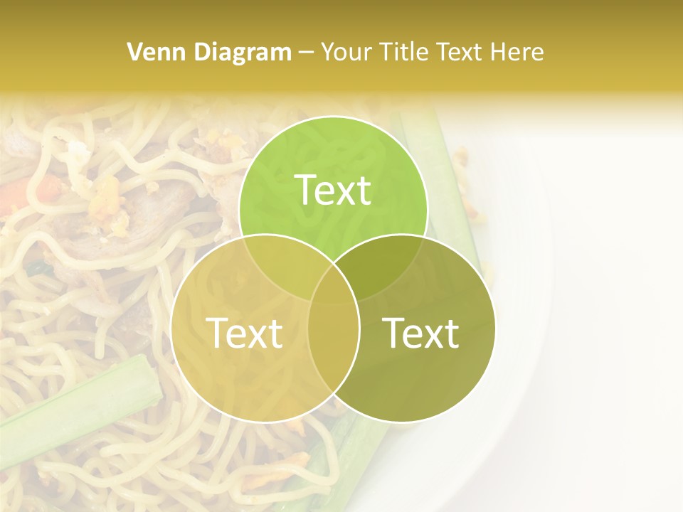 A Plate Of Food With Noodles And Vegetables PowerPoint Template