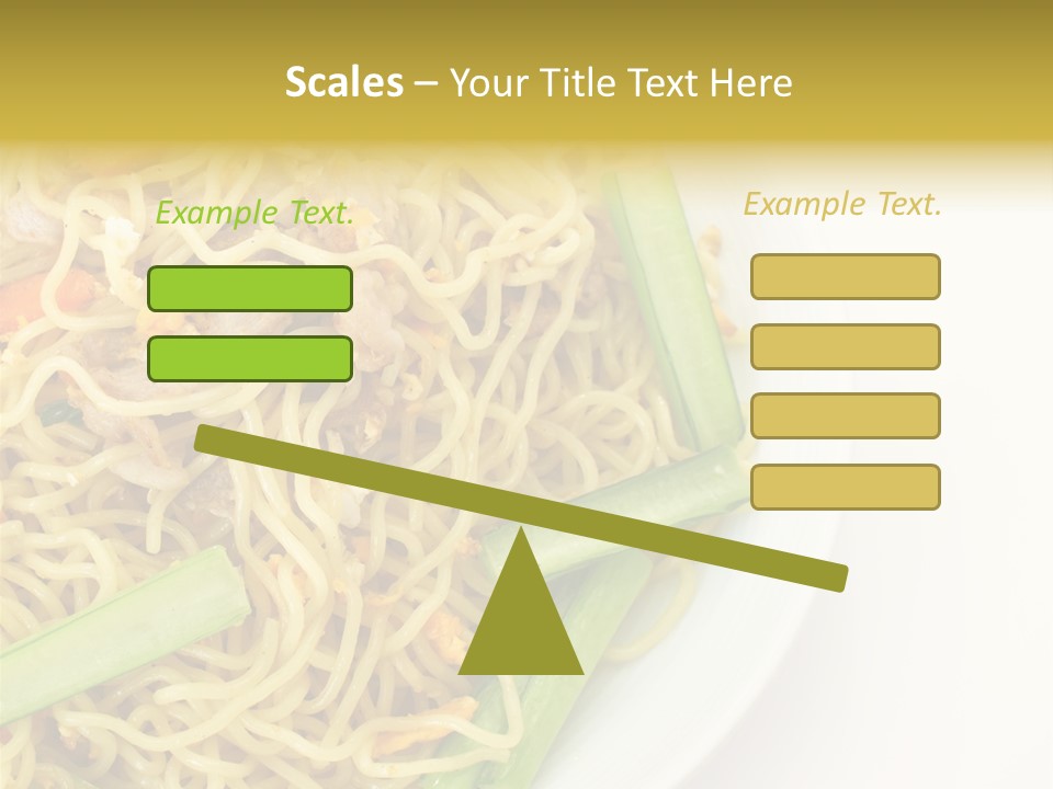 A Plate Of Food With Noodles And Vegetables PowerPoint Template