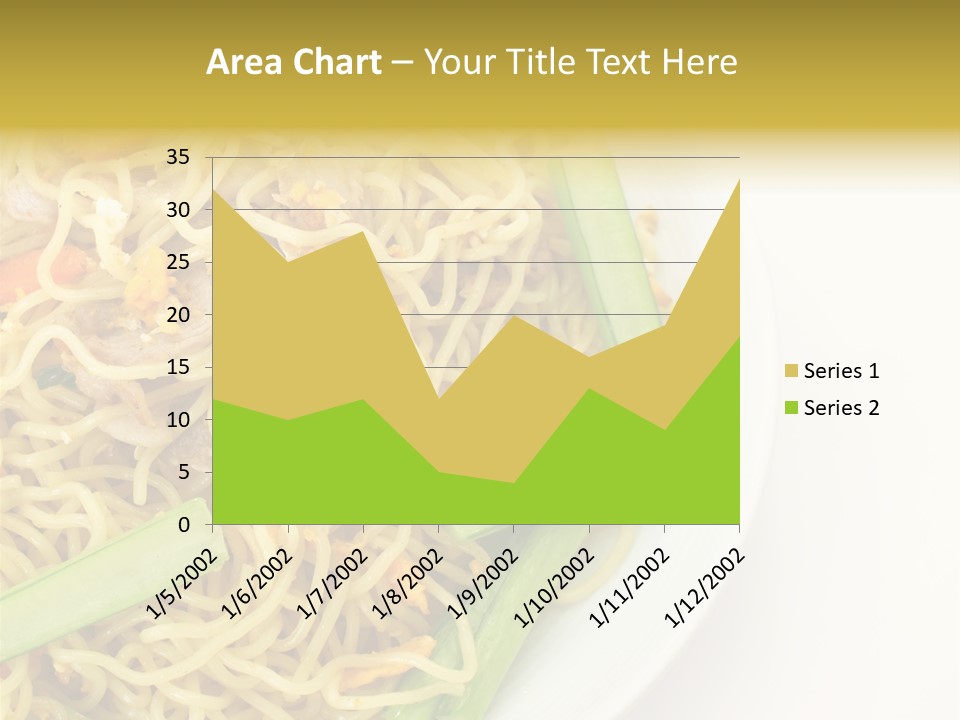 A Plate Of Food With Noodles And Vegetables PowerPoint Template