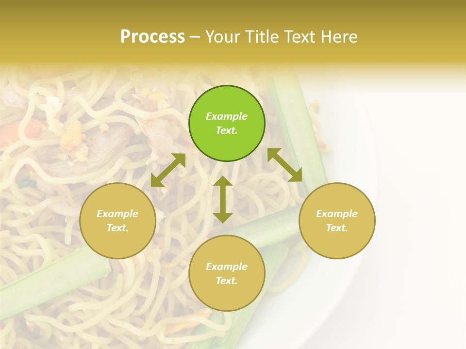 A Plate Of Food With Noodles And Vegetables PowerPoint Template