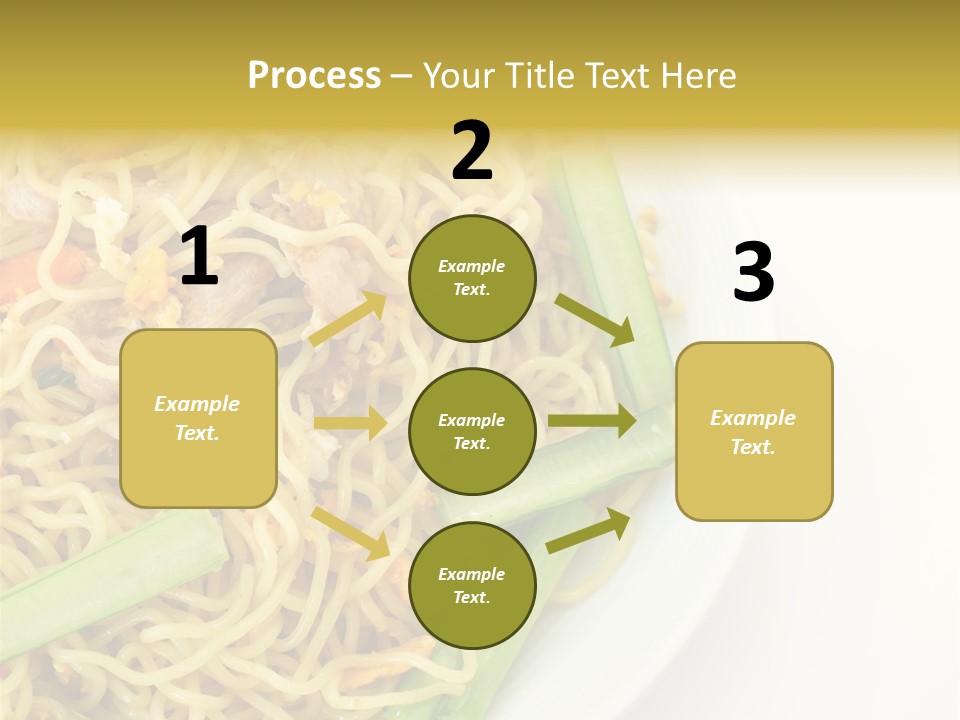 A Plate Of Food With Noodles And Vegetables PowerPoint Template