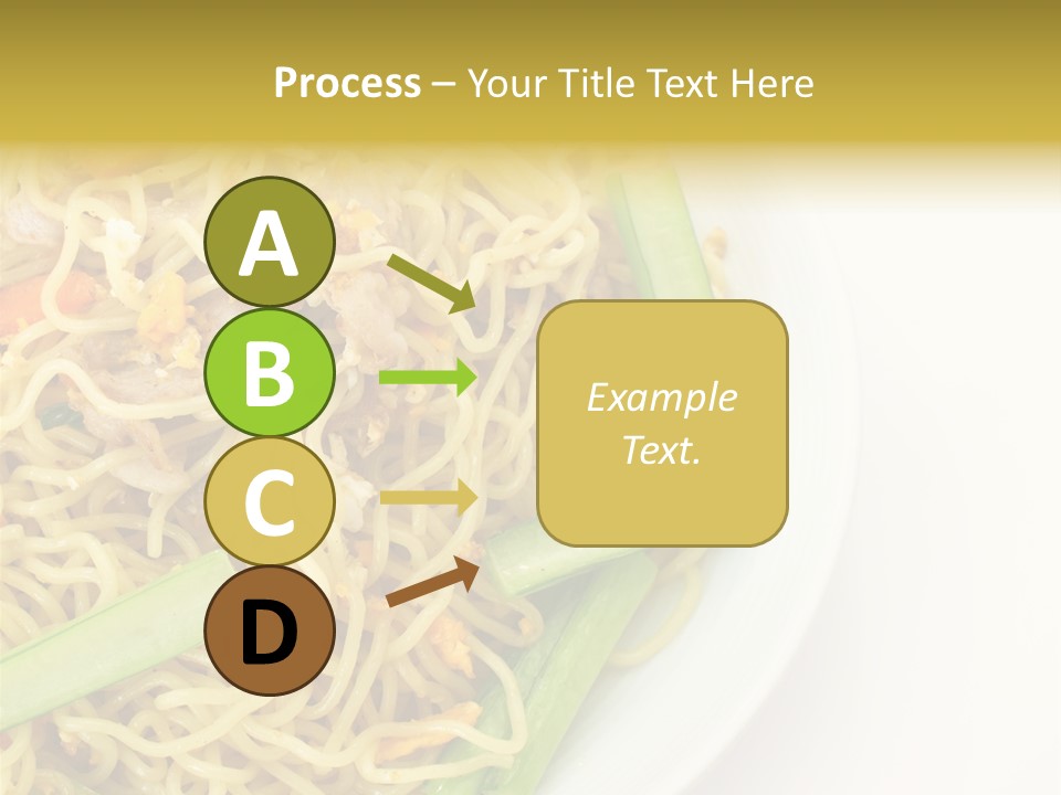 A Plate Of Food With Noodles And Vegetables PowerPoint Template