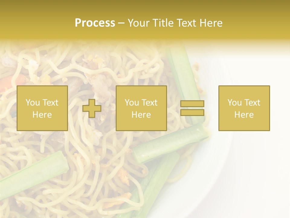 A Plate Of Food With Noodles And Vegetables PowerPoint Template