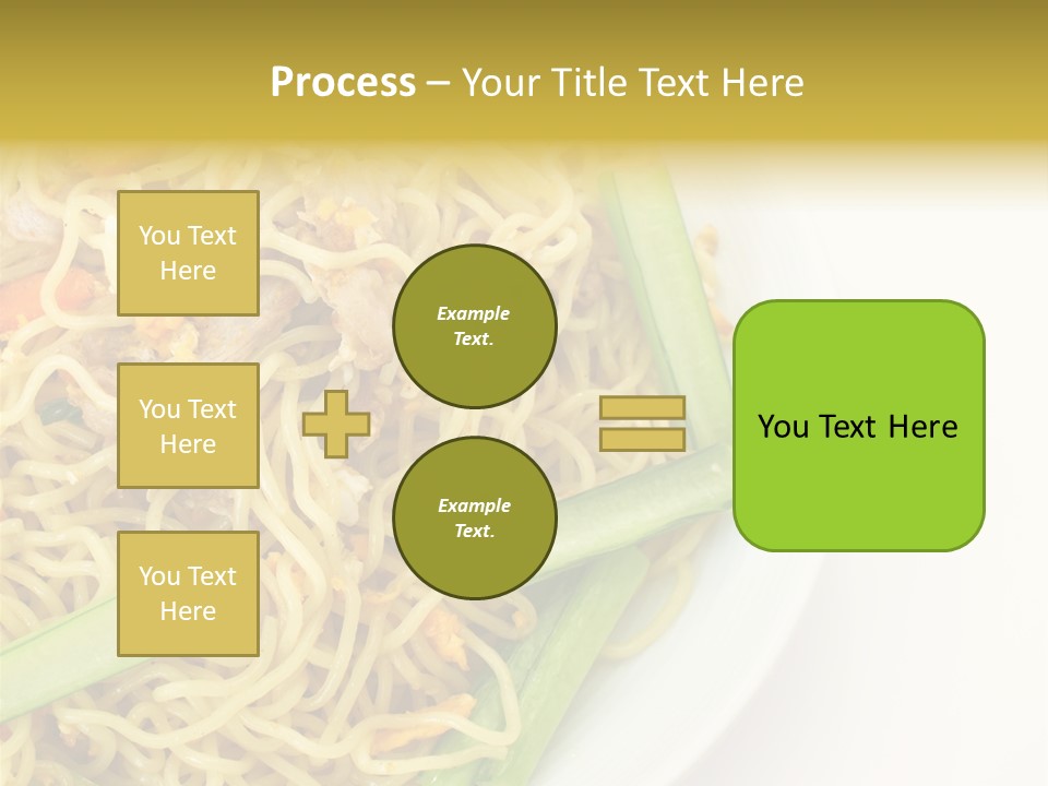 A Plate Of Food With Noodles And Vegetables PowerPoint Template