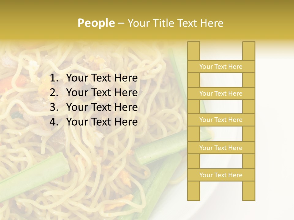 A Plate Of Food With Noodles And Vegetables PowerPoint Template