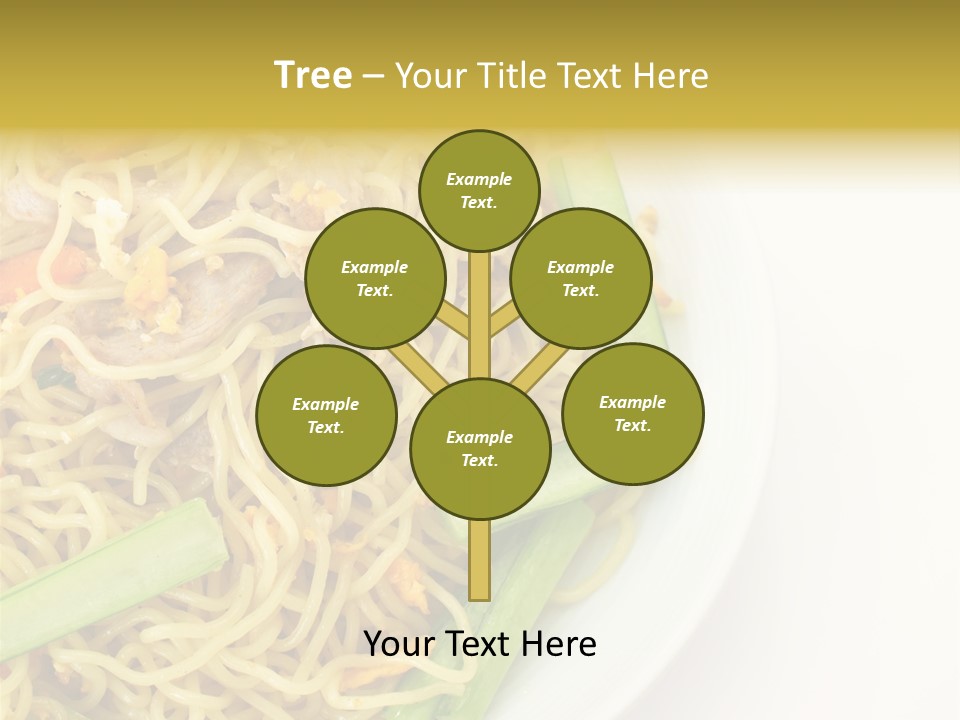 A Plate Of Food With Noodles And Vegetables PowerPoint Template