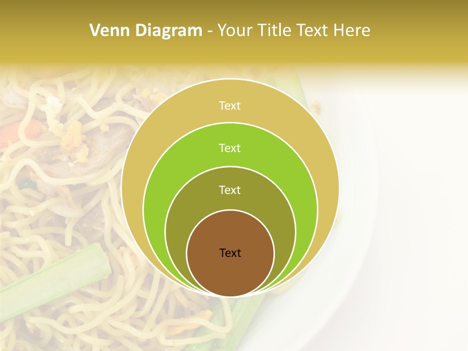 A Plate Of Food With Noodles And Vegetables PowerPoint Template