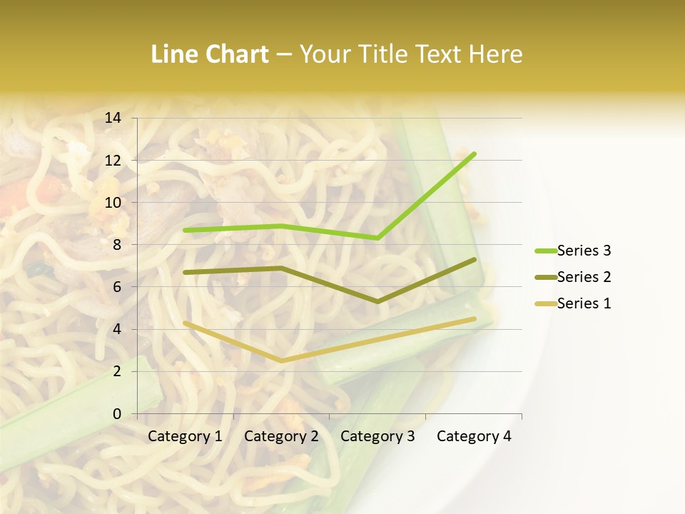 A Plate Of Food With Noodles And Vegetables PowerPoint Template