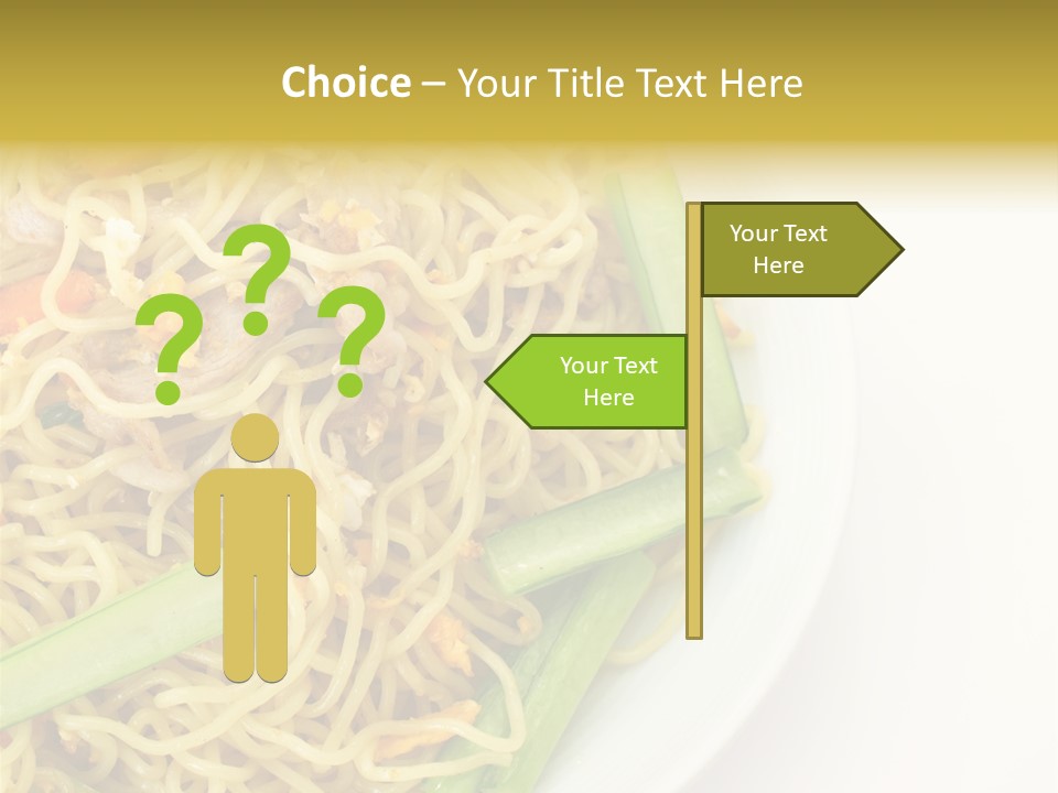 A Plate Of Food With Noodles And Vegetables PowerPoint Template