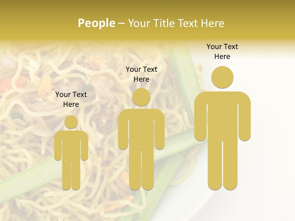 A Plate Of Food With Noodles And Vegetables PowerPoint Template