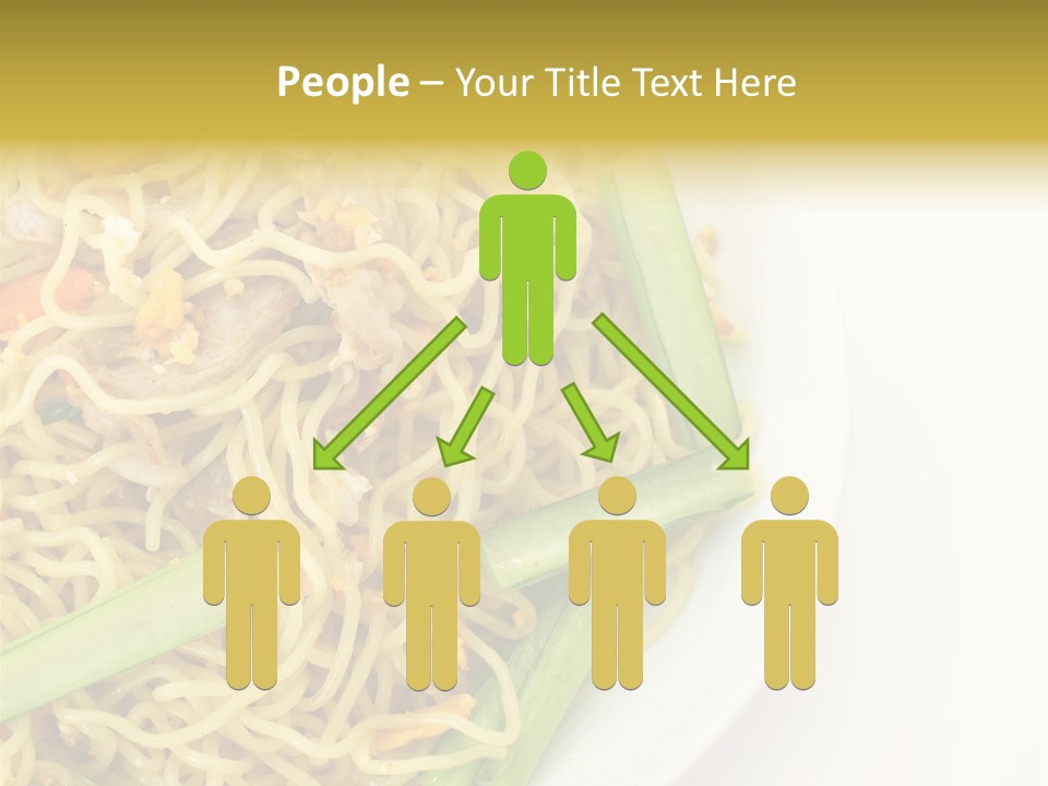 A Plate Of Food With Noodles And Vegetables PowerPoint Template
