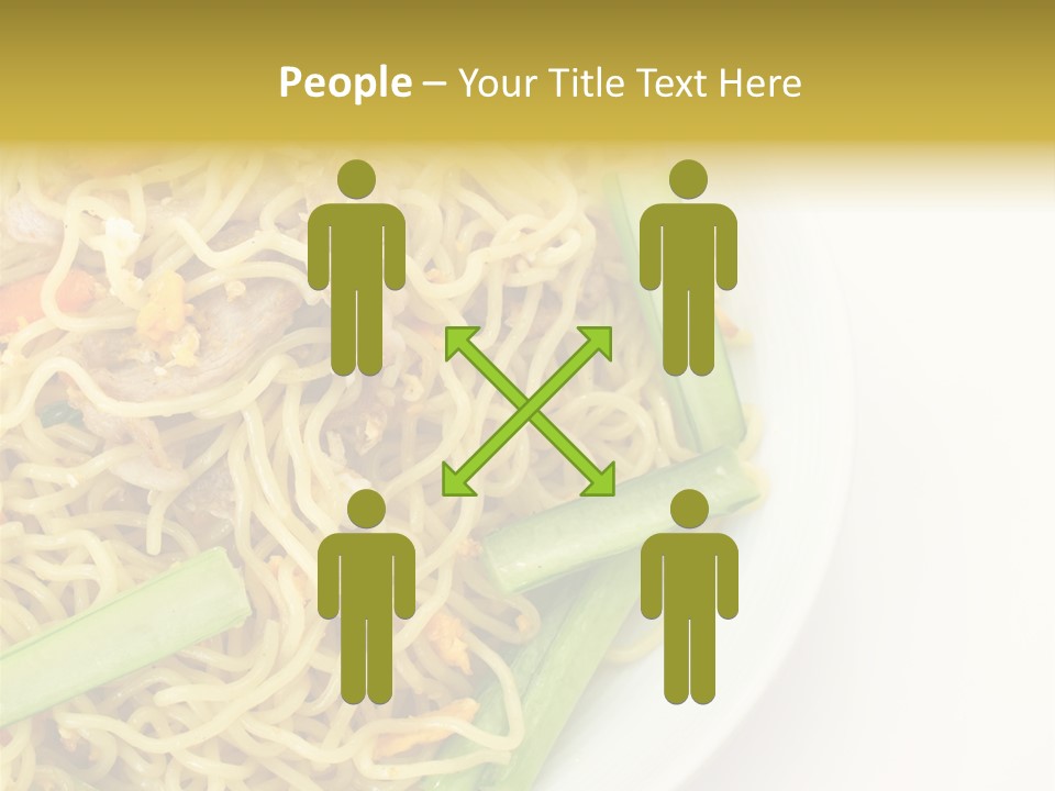 A Plate Of Food With Noodles And Vegetables PowerPoint Template