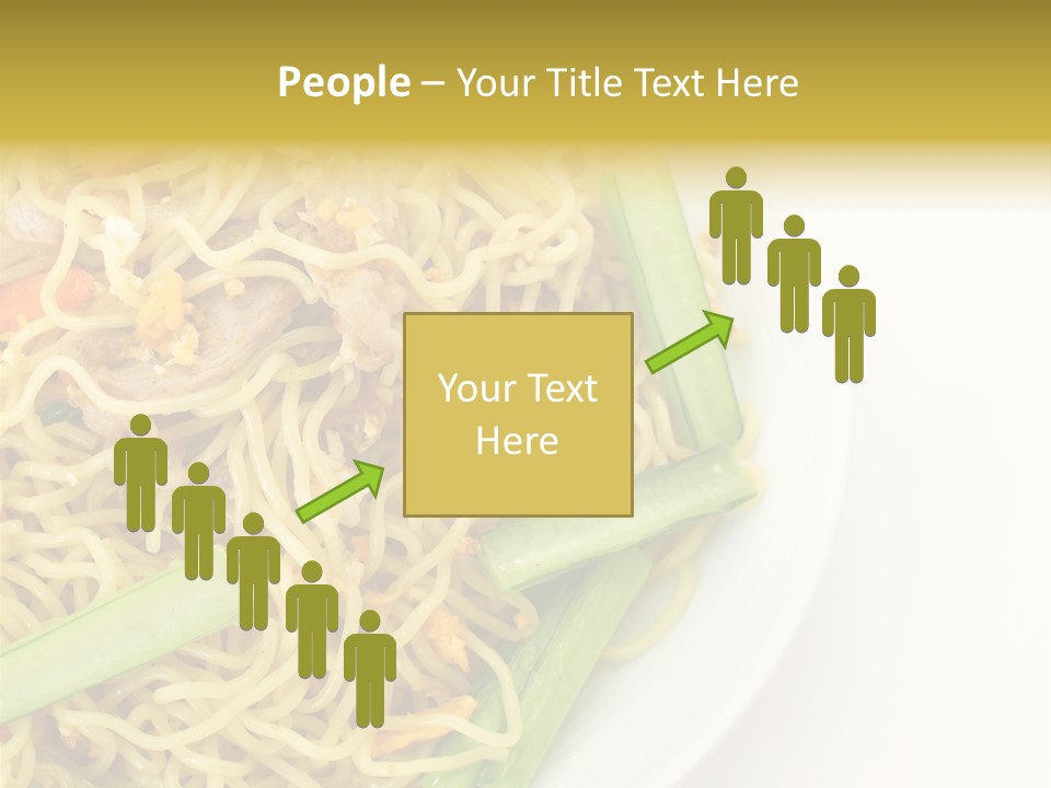 A Plate Of Food With Noodles And Vegetables PowerPoint Template