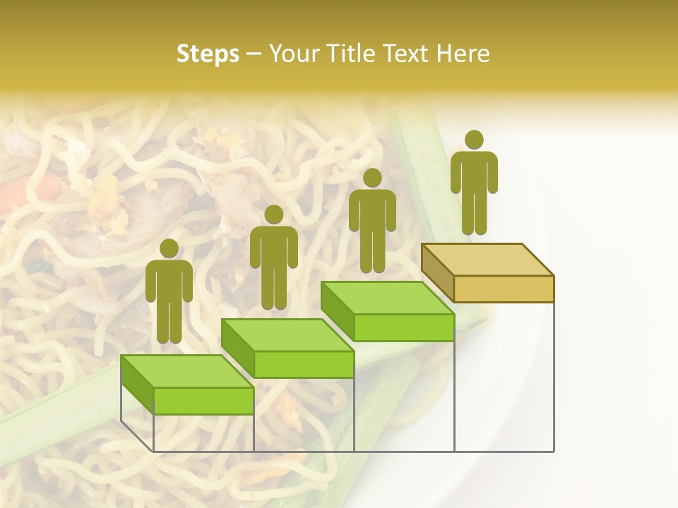 A Plate Of Food With Noodles And Vegetables PowerPoint Template