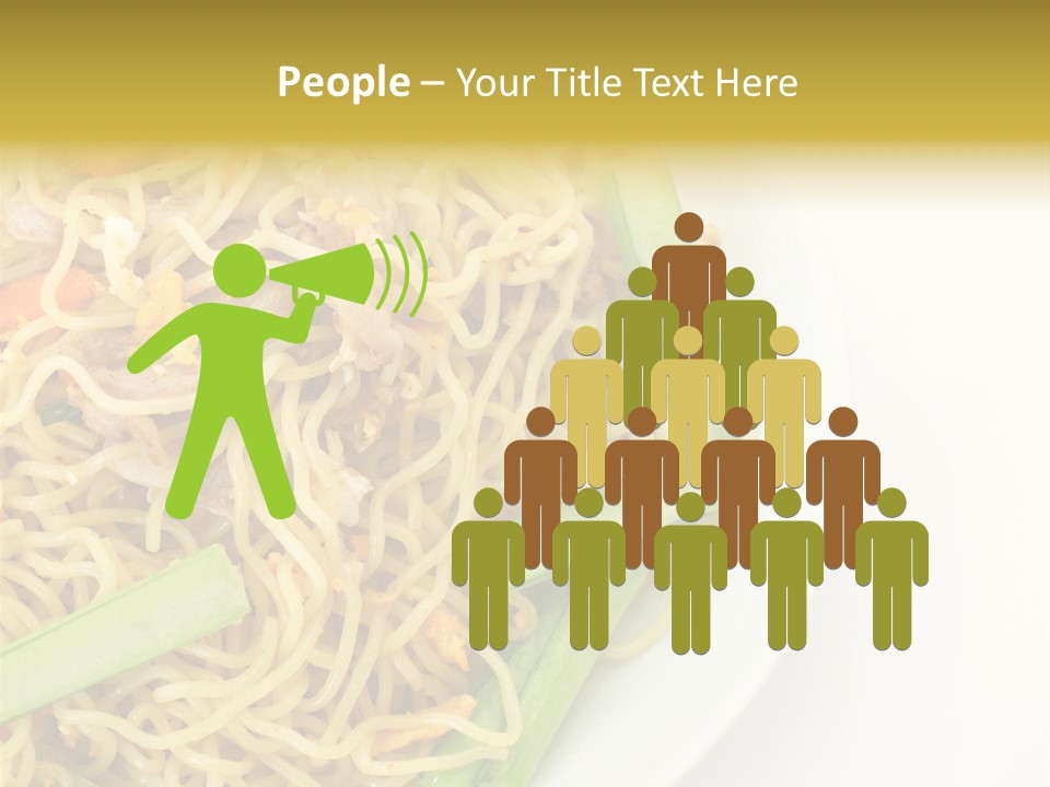 A Plate Of Food With Noodles And Vegetables PowerPoint Template