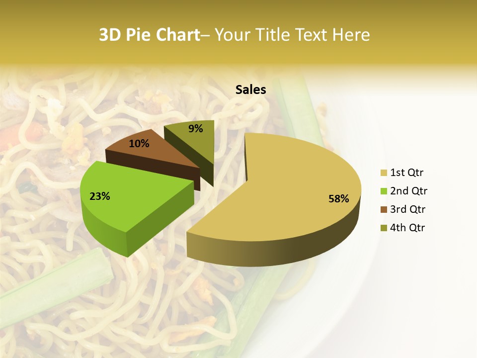 A Plate Of Food With Noodles And Vegetables PowerPoint Template