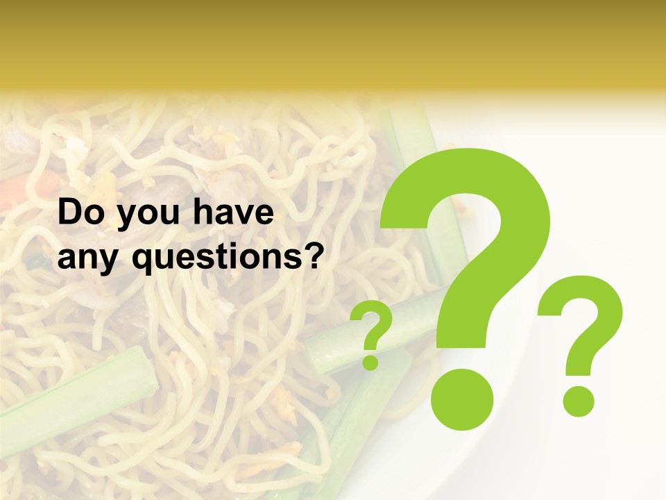 A Plate Of Food With Noodles And Vegetables PowerPoint Template