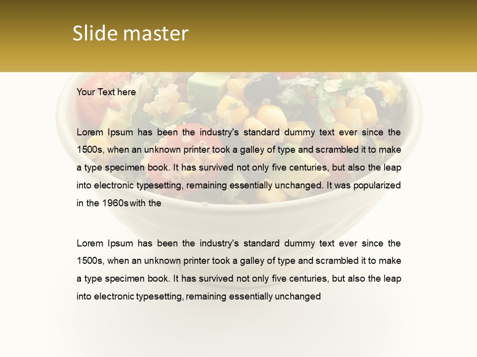 A Bowl Of Salad With A Name Tag On It PowerPoint Template