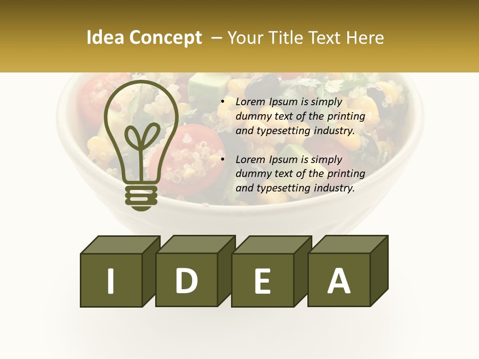 A Bowl Of Salad With A Name Tag On It PowerPoint Template