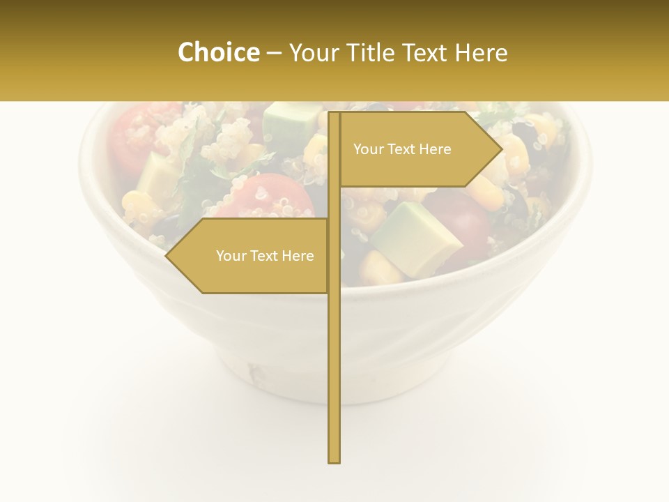 A Bowl Of Salad With A Name Tag On It PowerPoint Template