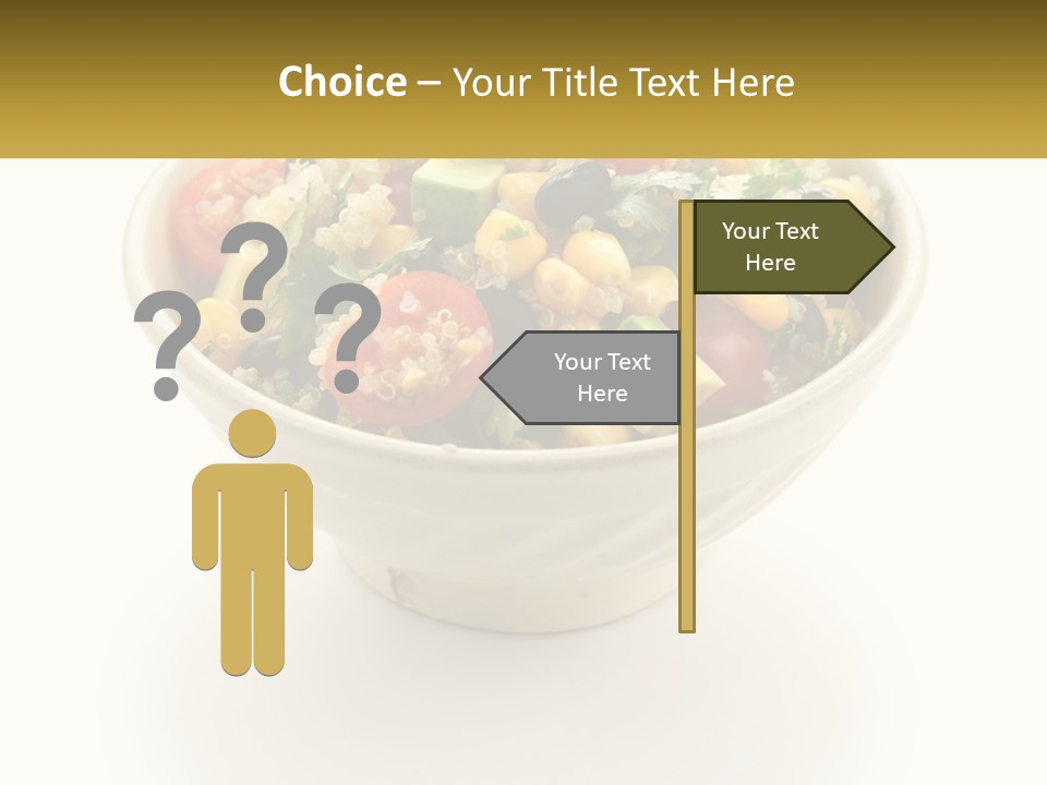 A Bowl Of Salad With A Name Tag On It PowerPoint Template
