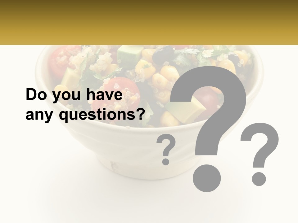 A Bowl Of Salad With A Name Tag On It PowerPoint Template