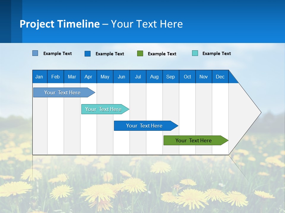 A Field Full Of Yellow Dandelions Under A Blue Sky PowerPoint Template