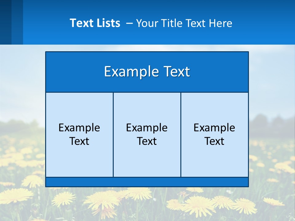 A Field Full Of Yellow Dandelions Under A Blue Sky PowerPoint Template